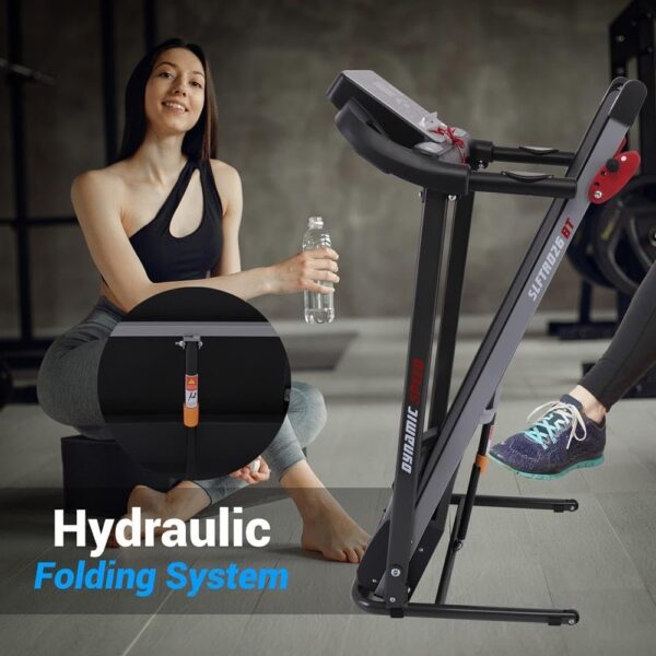SereneLife Folding Treadmill – Foldable Home Fitness Equipment with LCD for Walking & Running – Cardio Exercise Machine – Preset and Adjustable Programs – Bluetooth Connectivity