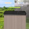 Aoxun 6.2×4 FT Shed Outdoor Storage Shed Metal Garden Shed with Lockable Doors & Slooping Roof Tool Shed Bike Shed for Backyard, Patio, Poolside (Brown)