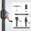 15ft Patio Umbrella with Solar Lights, Large Double Umbrella Outdoor, Rectangle 180”x106” Umbrellas with 156 PCS LED Lights and Crank Handle for Backyard Deck Pool Shade in Black(1.9′′ Pole)