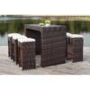 6 Person 59.1 Long Bar Height Dining Set with Cushions