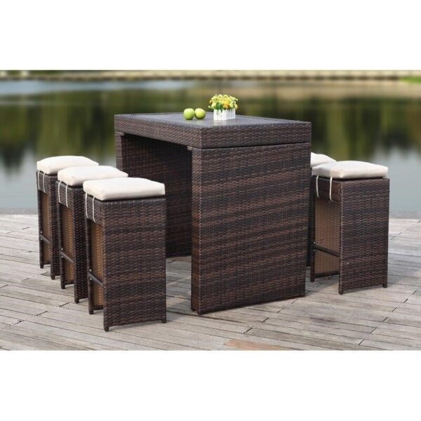 092814616acc4603a224d7b4513c49ca 6 Person 59.1 Long Bar Height Dining Set with Cushions