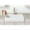 SINKOLOGY Josephine 34 in. 1-Hole Quick-Fit Farmhouse Apron Front Drop-in Single Bowl Crisp White Fireclay Kitchen Sink