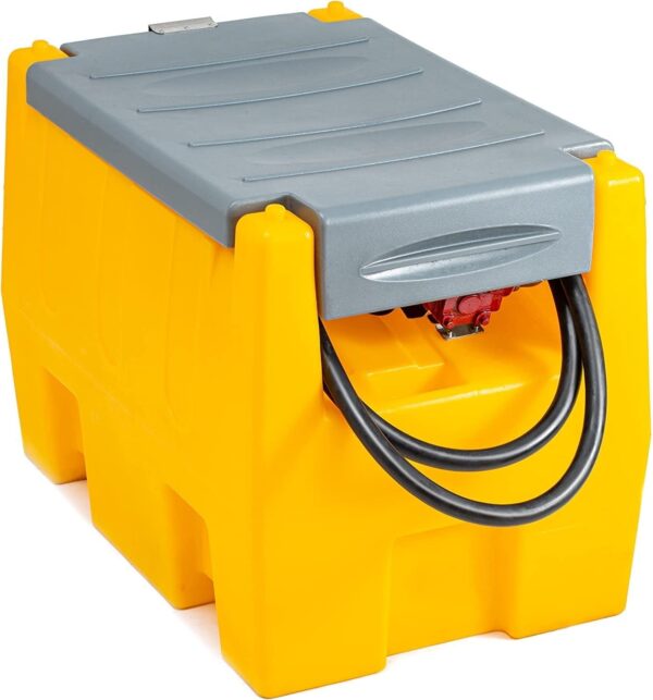 094c5ae381d64b679507cdfaeb806e93 TECSPACE 58 Gallon Gasoline Tank, Portable Fuel Tank with 12V Electric Fuel Transfer Pump, 40 GPM Gasoline Fuel Tank with 4 Meters Hose for Gasoline Transportation (Yellow, 58 gal)