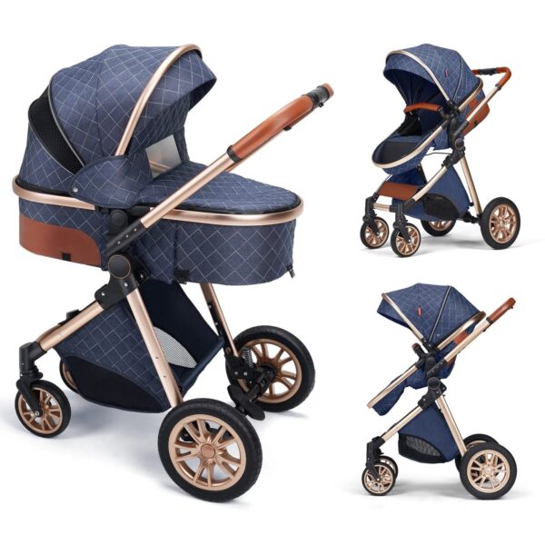 099d9362b7e64043b15ab2ebca0a274d B.Childhood High Landscape Baby Stroller Folding Reversible Seat,Unisex,Blue