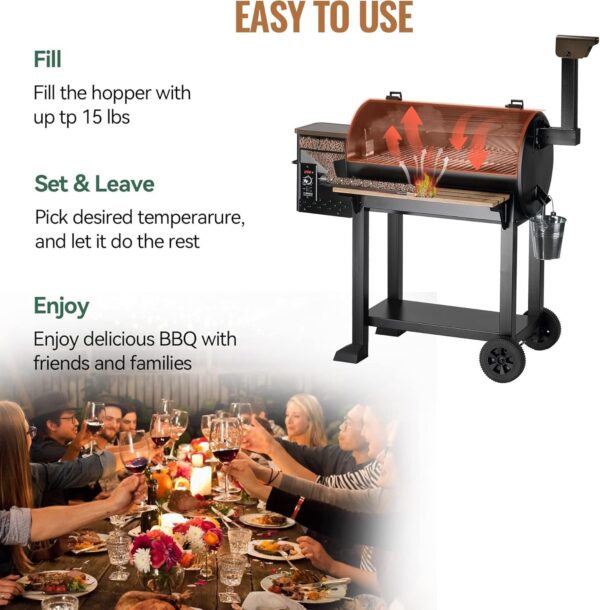 09fde0d1efee46d1b181bb7267d7798f Z GRILLS Wood Pellet Grill Smoker with 552 Cooking Area & Front Shelf for Outdoor BBQ, Smoke, Bake and Roast, 550C