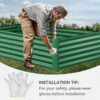 8x4x2ft 2pcs Large Raised Garden Bed Kit, Galvanized Metal Planter Box with Gloves, Ground Nails & Safety Rubber, Outdoor Above Ground Planters for Plants Vegetables Flowers, Green
