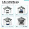 ADVANCE OUTDOOR 10×20 ft Heavy Duty Carport Potable Car Canopy Garage Party Tent Boat Shelter, Adjustable Height from 9.5 ft to 11 ft, Beige