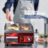 14 Inch Electric Griddle, Non-Stick Flat Top Grill Commercial Electric Countertop Griddles Stainless Steel Adjustable Temperature Control 90°F-575°F for Home or Restaurant Use