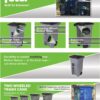 32 Gallon Trash Can, Greenstone, Quiet Wheels, Attached Lid, Durable Recycling Bin