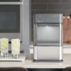 Countertop Nugget Ice Maker | Ice Machine with WiFi Connectivity | Smart Home Kitchen Essentials | Black Stainless