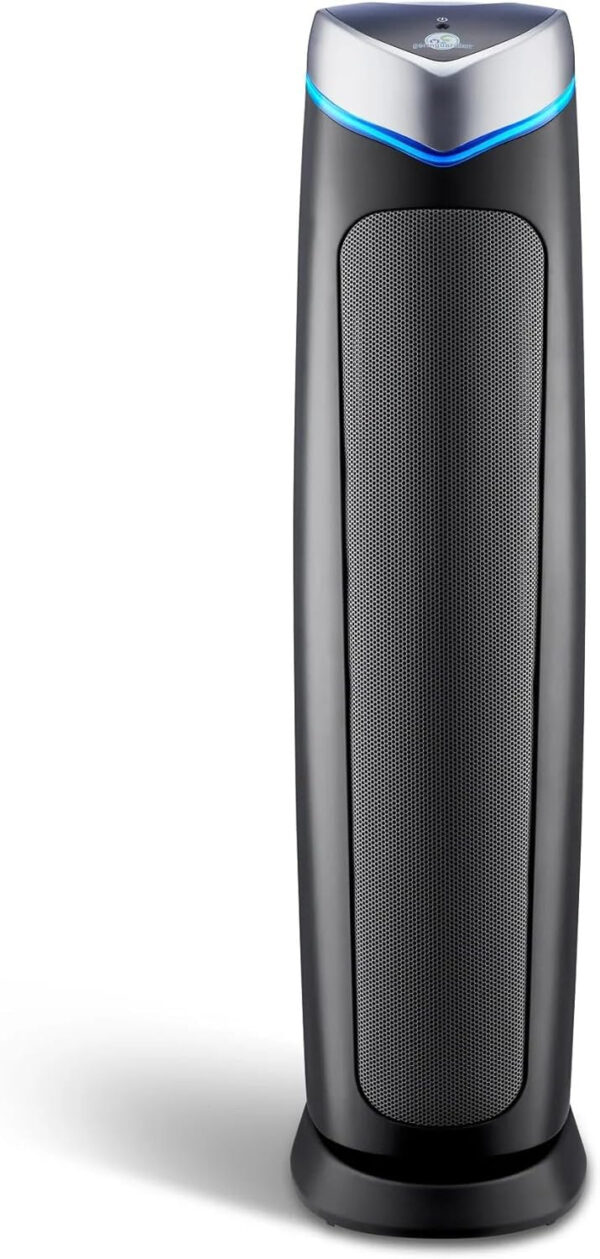 GermGuardian 5-In-1 HEPA Air Purifier for Home, Large Rooms Up To 915 Sq. Ft. with HEPA Pet Air Filter, UV-C Light & Odor Reduction, AC5250PT, 28′′ Tower, Black