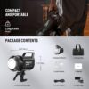 130W RGB LED Video Light APP/2.4G Control 17 Effects, 2500-7500K 19800lux/1m COB Continuous Lighting Output with CRI97/TLCI98 4 Dimming Curves, Spotlight for Studio Shoots, FS150C