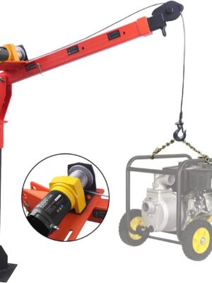 Pismire Winch Versatile 0.5T Folding Truck-Mounted Bed Crane Hoist Lift Pickup with Electric Winch 3500 lb 12V, Painted Steel 1100 lb Pickup 360° Swivel Base