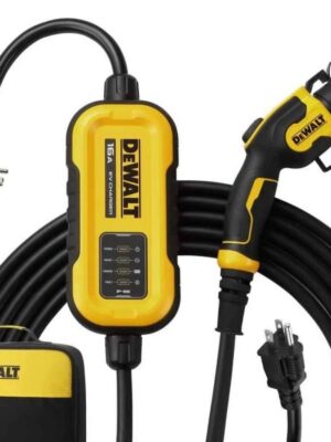 DEWALT DXPAEV016 25 ft. cord, 16 Amp, 120-Volt/240-Volt AC 3.84 Kw, Weatherproof Level 2, Heavy-Duty Portable Electric Vehicle Charger