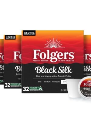 Folgers Black Silk Dark Roast Coffee, 128 K-Cup Pods