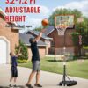 Kids Basketball Hoop Outdoor 3.2-7.2ft Adjustable, Portable Basketball Hoop & Goals for Kids/Teens/Youth in Pool/Backyard/Driveway/Indoor, 29 Inch Shatterproof Backboard and Enlarged Base