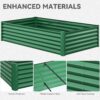 8x4x2ft 2pcs Large Raised Garden Bed Kit, Galvanized Metal Planter Box with Gloves, Ground Nails & Safety Rubber, Outdoor Above Ground Planters for Plants Vegetables Flowers, Green