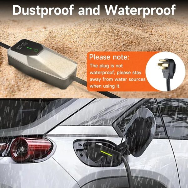 0c5557af16e24059b1876294d929d749 32 Amp Level 1&2 Portable EV Charger ,26FT Cable NEMA 14-50 Plug for Electric Car Home Charging Station 7.68KW