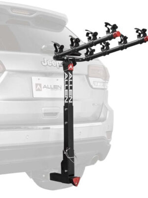 Allen Sports Deluxe Locking Quick Release 4-Bike Carrier fits 2 in receiver hitch, 140 lbs capacity, Model 542QR