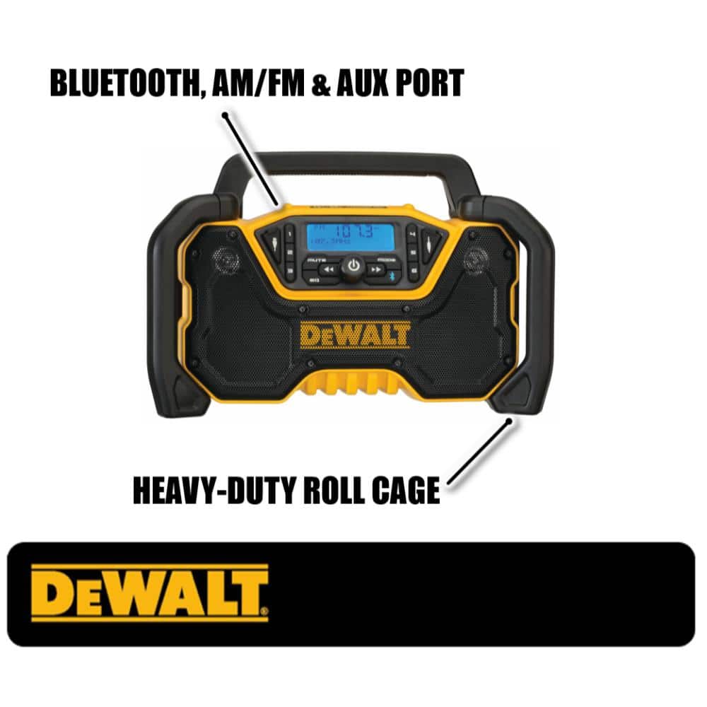 Image 3 - DEWALT DCR028B 20-Volt MAX Compact Bluetooth Radio (Tool Only), 15 AMP, 4500 RPM
