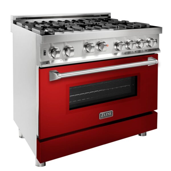 0d03d37c713943ee8db63643d20ce830 36 in. Professional GAS on GAS Range in with Red Gloss Door