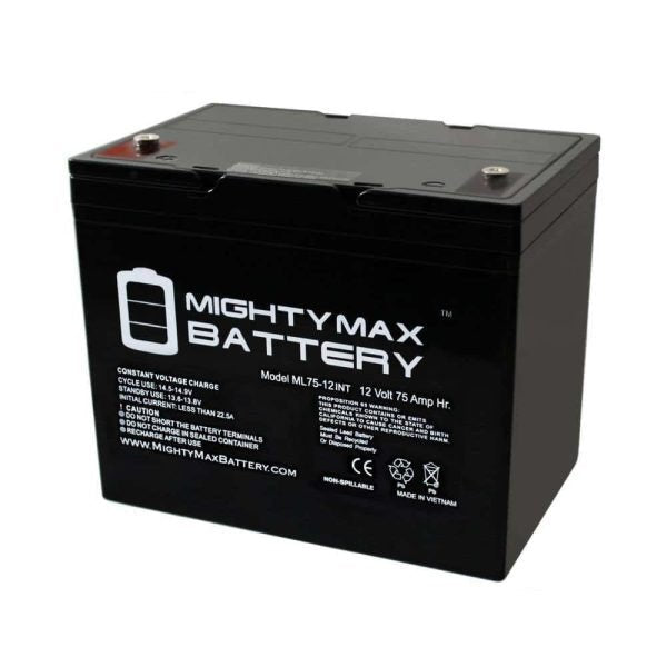 MIGHTY MAX BATTERY ML75-12INT 12-Volt 75 Ah Rechargeable Sealed Lead Acid (SLA) Internal Thread Battery