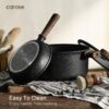 CAROTE 16pcs Pots and Pans Set Non Stick, Nonstick Kitchen Cookware Sets, Black