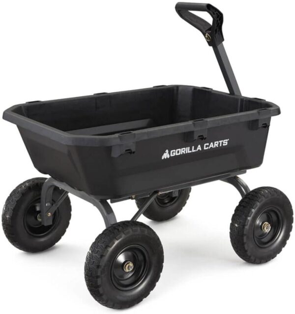 0e16fdfcb25e4a6ebf3011c0c29c106e 7GCG-NF Heavy-Duty Poly Dump Garden Cart with No-Flat Tires, 7 Cubic Feet, 1200-Pound Capacity, Black, Amazon Exclusive