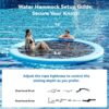 Round Inflatable Floating Dock, Sunchill Float Ring, Hammock Tanning Pool with 4in Woven Fabric, Manual Pump for 1-2 Min Quick Inflate/Deflate, Fits 2-8, Ideal for Lakes, Pools, Oceans
