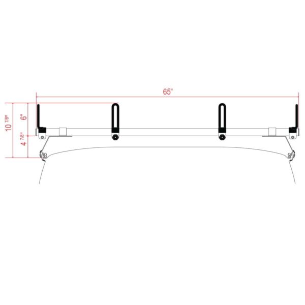 0e93e5ffa98d4720b9e47db0775db150 Vantech GFY Heavy Duty 3 Bar Ladder Roof Rack Fits: Chevy Express All Year Trims (Black)