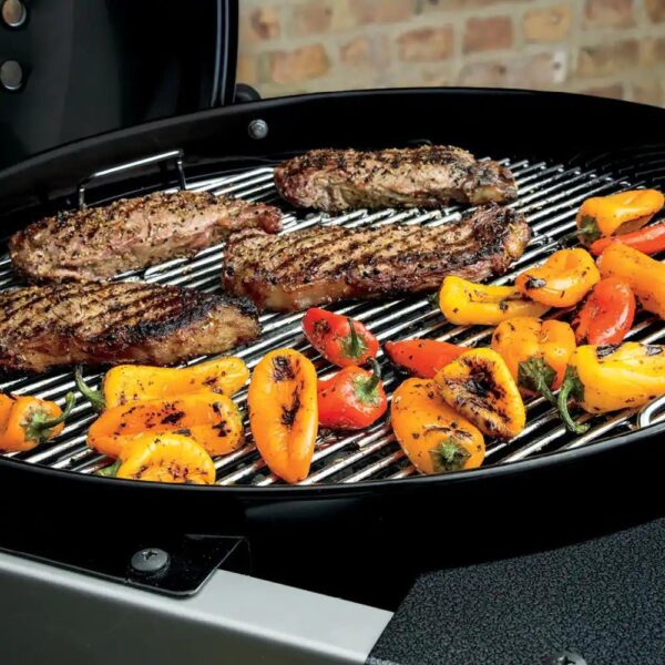 0e9b483121b5454b8a2b88f0826372ee 22 in. Performer Charcoal Grill in Black with Built-In Thermometer and Storage Rack