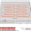 14 Inch Electric Griddle, Non-Stick Flat Top Grill Commercial Electric Countertop Griddles Stainless Steel Adjustable Temperature Control 90°F-575°F for Home or Restaurant Use