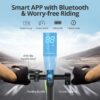 Electric Scooter – 8.5′′ Solid Tires, 350W Motor, Up to 19 MPH and 21-23 Miles Long-Range Portable Foldable Commuting Scooter for Adults with Double Braking System and App