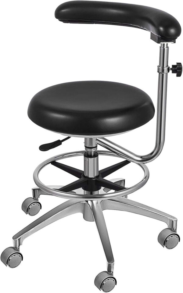 0eeb10ce8ace47b6b9ad0851fc1462f6 Medical Dental Stool Dentist Chair with 360 Degree Rotation Armrest PU Leather Assistant Stool Chair Height Adjustable Doctor Chair