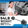 US Weight Barbell Weight Set for Home Gym with 55” padded Bar – Adjustable Weights for Exercise, Lifting, and to Build Muscle