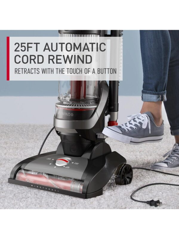 Cord Rewind Pro Bagless Upright Vacuum Cleaner, For Carpet and Hard Floors, UH71300V, Black, UH71300