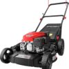 21′′ Steel Deck Gas Lawn Mower, Heavy-Duty 3-in-1 Push Mower, 144cc 4-Stroke Engine, 6-Position Height Adjustment, Large 1.4 Bushel Grass Catcher, Durable & Efficient for Yard & Garden