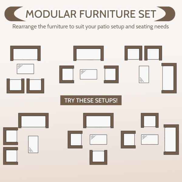 Patio Furniture Set 4 Pieces Outdoor Rattan Chair Wicker Sofa Garden Conversation Bistro Sets for Yard (Brown)