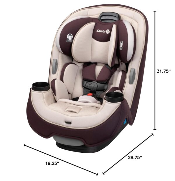 Grow and Go All-in-One Slim Convertible Car Seat, Rear Facing, 5-40 lbs, Forward Facing (30–65 lbs), High Back Booster Seat 40-100 pounds, Aqua Pop