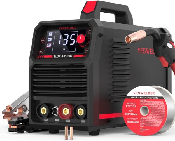 110a052e11a147998a1abd74b3484607 135Amp MIG Welder,110V Flux Core Welder Flux MIG/Lift TIG/Stick 3-in-1 Large LED Digital Display Welding Machine IGBT Inverter Welder FLUX-135PRO