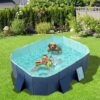 Foldable Non-Inflatable Kids’ and Adults’ Outdoor Swimming Pool – Hard Plastic Shell, Kid Pool for Backyard Dog Pools (158′′ x 76′′ x 20′′)