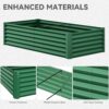 8x4x2ft 2pcs Large Raised Garden Bed Kit, Galvanized Metal Planter Box with Gloves, Ground Nails & Safety Rubber, Outdoor Above Ground Planters for Plants Vegetables Flowers, Green