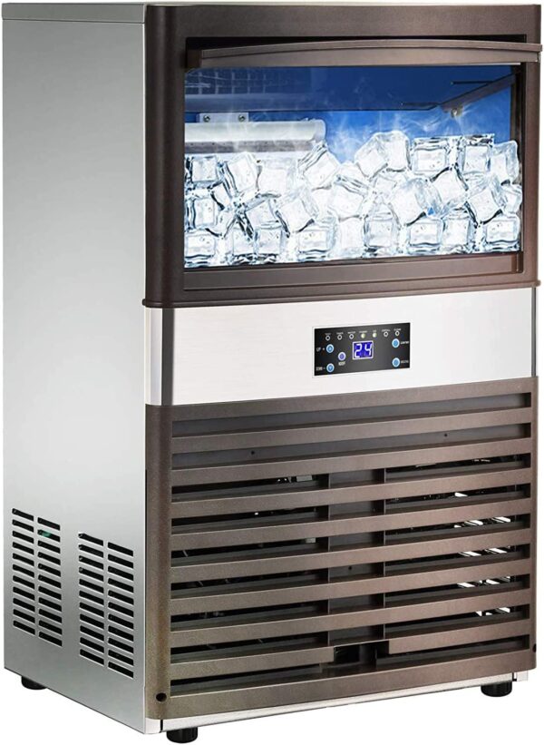 11bc072124024d42a7848b58c5d3c5a6 YUTGMasst Commercial Ice – 110LBS/24H Stainless Steel Free-Standing Ice Machine Maker Air Cooling Ice