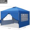 GDY 10×10 Pop Up Canopy Tent, Outdoor Canopy Tent, Patio Tent,Commercial Instant Gazebos,4 Sidewalls, Portable Shelter Canopies, with 4 sandbags, Blue.