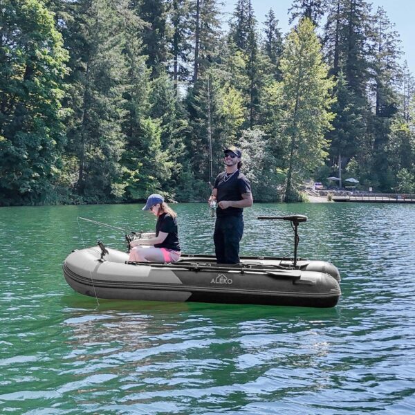 11f71dab20374cefa872264e78529dd9 Inflatable Boat | Yacht Dinghy Tender Raft | Multi Person Fishing Boat | Aluminum Floor Oars | Fishing Rod Holders | Heavy-Duty PVC | 2024 Model |