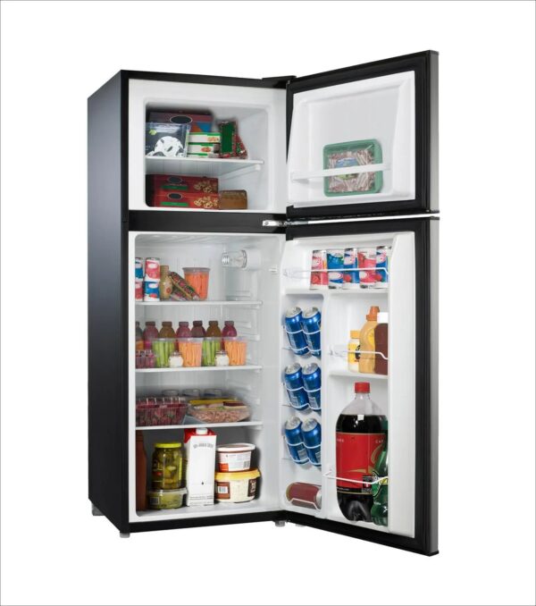 1243a123c8844a1784e72bab67f08ad8 4.6. Cu ft Two Door Mini Refrigerator with Freezer, Stainless Steel
