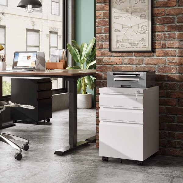 129406b258c046da9608468f25182cfd DEVAISE 3 Drawer Mobile File Cabinet Under Desk Office, Fully Assembled Except Casters, Letter/Legal Size, Black