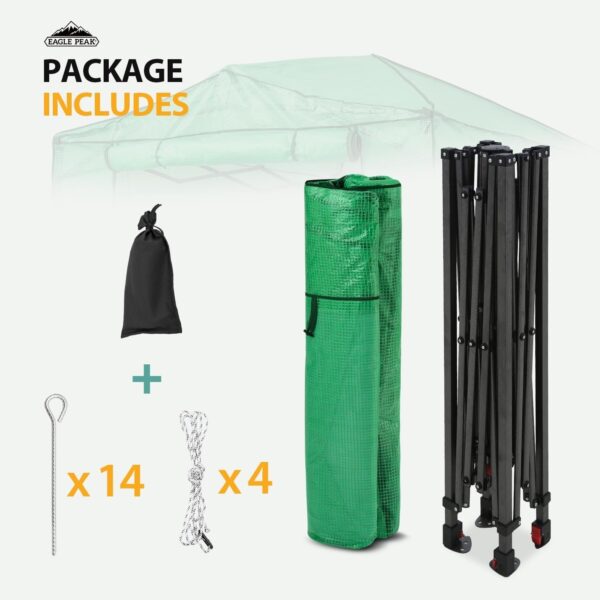 12e8226cad2c4b78847ad81b715206d4 EAGLE PEAK 6×4 Portable Walk-in Greenhouse, Pop-up Indoor Outdoor Garden Green House, Zippered Door and Windows, PE Cover, White