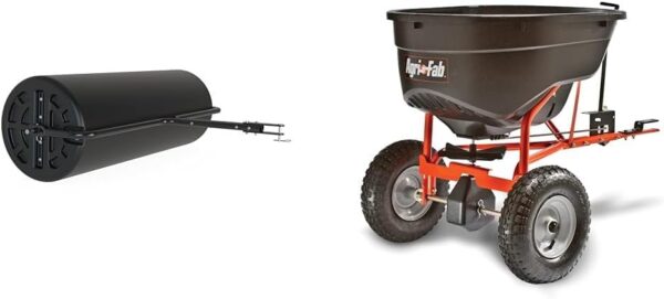 Agri-Fab 45-0604 18′′ x 48′′ Tow Behind Poly Lawn Roller 550 lbs Weight with Water, Poly Drum and Steel Frame, with Plug. Designed for Lawn and Garden Tractors