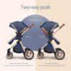 B.Childhood High Landscape Baby Stroller Folding Reversible Seat,Unisex,Blue